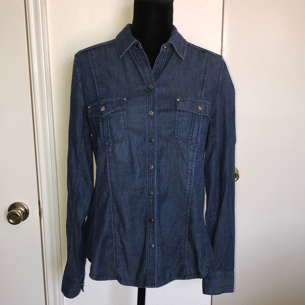 WHBM Pretty Jeans blouse Size 12